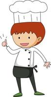 Little chef cartoon character isolated vector