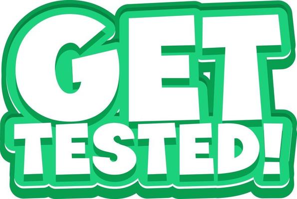 Get Tested font in cartoon style isolated on white background