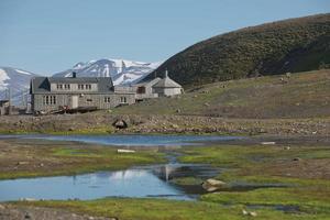 Housing in port of Longyearbyen Svalbard in Norway
