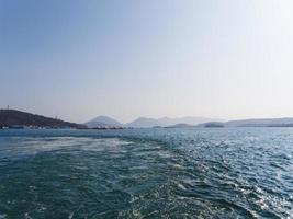 Water way behind the ship. Yousu city. South Korea photo