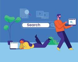 Search our website flat illustration design concept vector