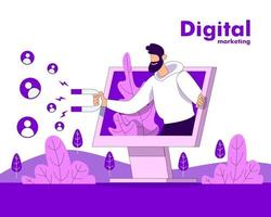 Digital marketing illustration concept vector