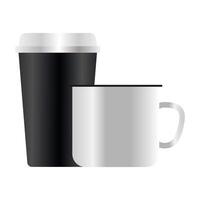 maqueta aislada tazas de café diseño vectorial vector