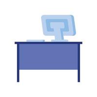 office desk with computer vector design