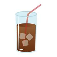 iced coffee glass vector design