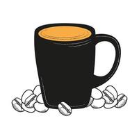 Isolated coffee mug with beans vector design