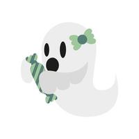 Halloween ghost cartoon with candy vector design