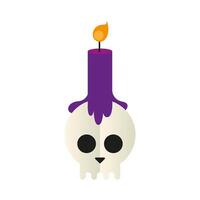 Halloween skull with candle vector design