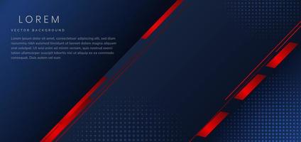 Abstract dark blue template red geometric diagonal elements background with halftone and space for text. vector