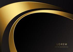 Abstract luxury curves overlapping on black background with copy space for text. vector