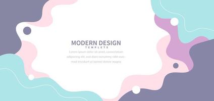 Modern background with fluid shape pastel color and hand draw line on white background flat minimal design. vector