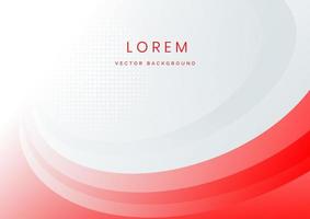 Abstract modern red, white, gray gradient waves overlap background with copy space for text. Minimal concept. vector