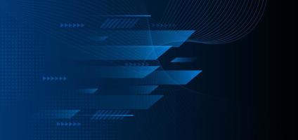 Abstract banner design template blue geometric lines overlapping  movement on dark background. vector