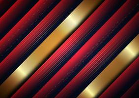 Abstract background red geometric overlapping layer with shadow with gold line luxury style. vector