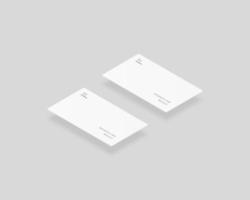 Blank white business cards. Mockup of two horizontal business cards. Mockup vector isolated. Template design. Realistic vector illustration.