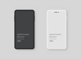 moderno smartphone en blanco y negro con pantalla en blanco vector