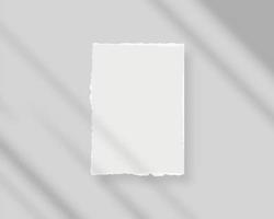 Blank white paper with shadow overlay. Blank white sheet of paper mockup. Mockup vector isolated. Template design. Realistic vector illustration.