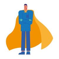 professional doctor surgeon with hero cloak vector