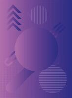 geometric figures and lines purple background vector