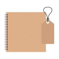 Isolated mockup notebook with label vector design