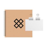 Isolated mockup notebook and card vector design