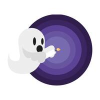 Halloween ghost cartoon with candle vector design