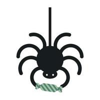 Halloween spider with candy vector design