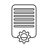 gear settings setup with paper document vector