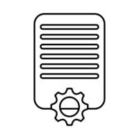 gear settings setup with paper document vector