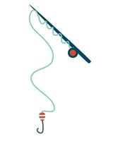 Fishing Rod. Side view. Accessory for outdoor recreation and sports. Fishing. Vector flat graphic illustration.