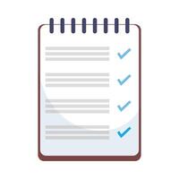 Isolated document with check marks vector design