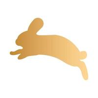 golden rabbit jump silhouette icon vector