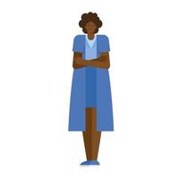 afro woman patient with pijama character vector