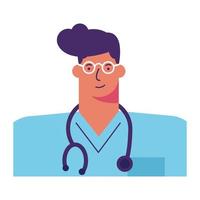 professional doctor surgeon with stethoscope avatar character vector