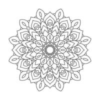 decorative floral monochrome mandala ethnicity artistic icon vector