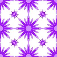 Seamless pattern of purple flowers on a white background vector