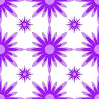 Seamless pattern of purple flowers on a white background vector