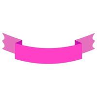 Pink flat isolated ribbon banner. Suitable for design. vector