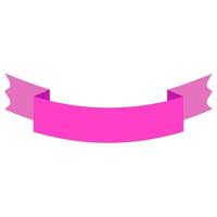 Pink flat isolated ribbon banner. Suitable for design. vector