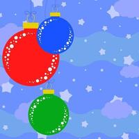 Set of flat colored isolated Christmas tree balls. vector