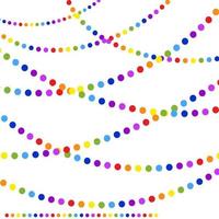 Set of isolated flat coloured garlands round. Suitable for design. vector