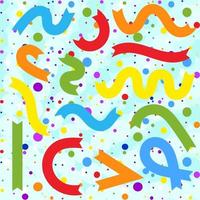 Set of flat colored isolated ribbons. Suitable for design. vector