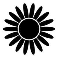 Black and white silhouette of a flower in an abstract style vector