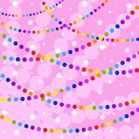 Set of flat colored isolated garlands round. Pink iridescent background . Suitable for design. vector