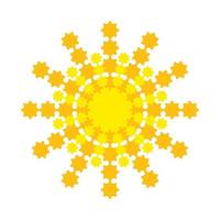 Bright abstract sun with yellow-orange rays vector