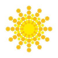 Bright abstract sun with yellow-orange rays vector