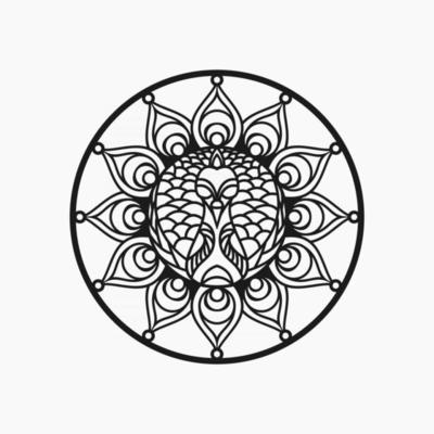 Mandala with peacock concept design free vector