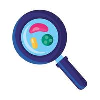 magnifying glass with cultive bacterium vector