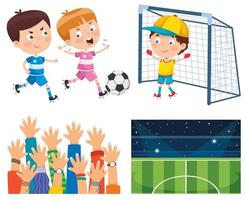 Little Children Playing Football vector