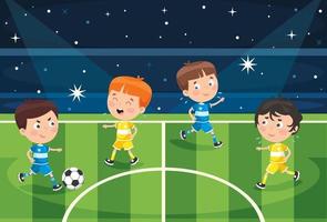 Little Children Playing Football vector